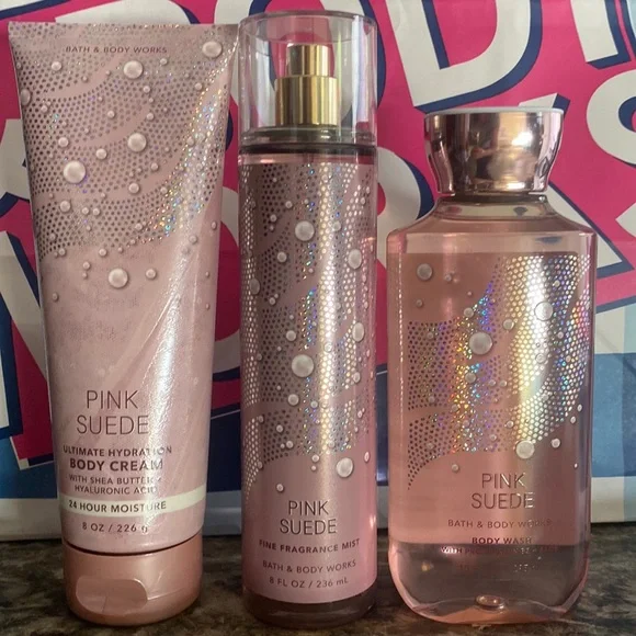 Bath Body Works Bath Body Bath Body Works Pink Suede Set